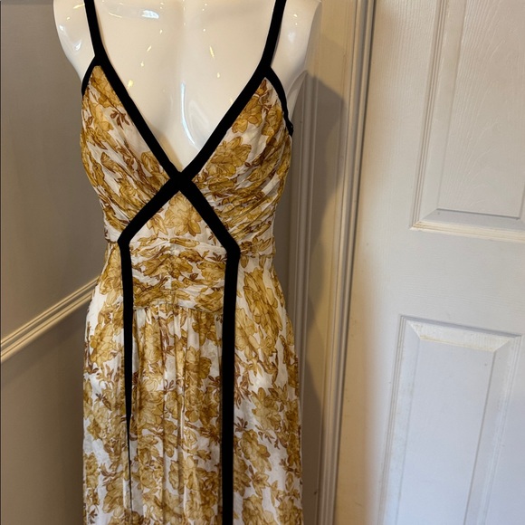 Zara Gold and Black Floral Maxi Dress - Picture 2 of 8